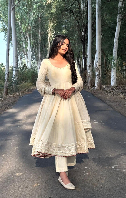 embroidery work anarkali set - 638