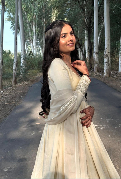 embroidery work anarkali set - 638