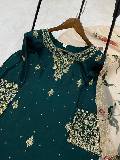 Exclusive embroidery sharara set - 1946