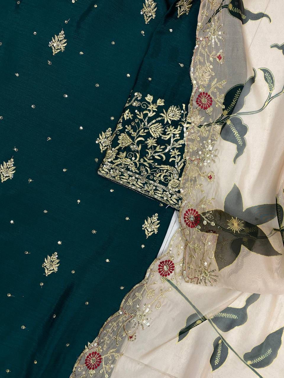 Exclusive embroidery sharara set - 1946