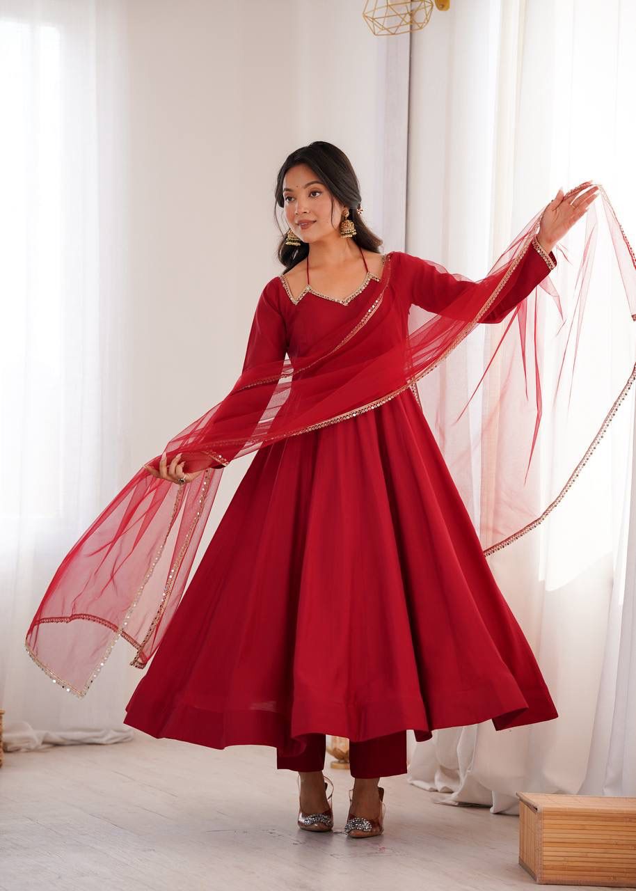 zoomera romansilk chanderi anarkali - 293