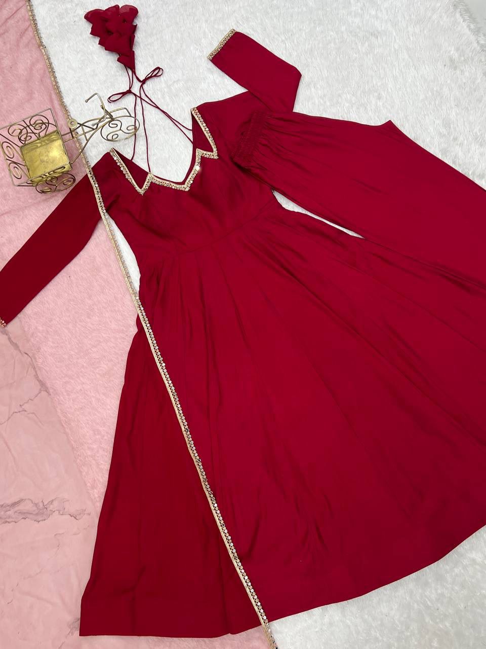 zoomera romansilk chanderi anarkali - 293