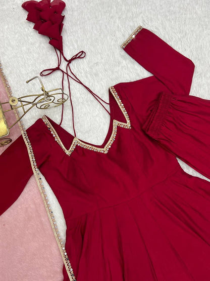 zoomera romansilk chanderi anarkali - 293