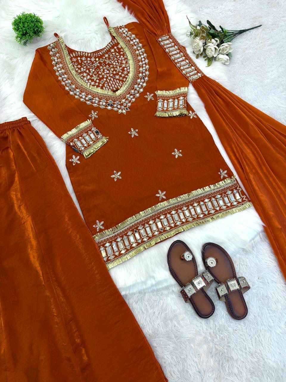 Designer ethnicwear top sharara pair - 5326