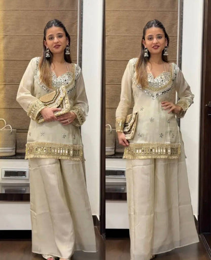 Designer ethnicwear top sharara pair - 5326