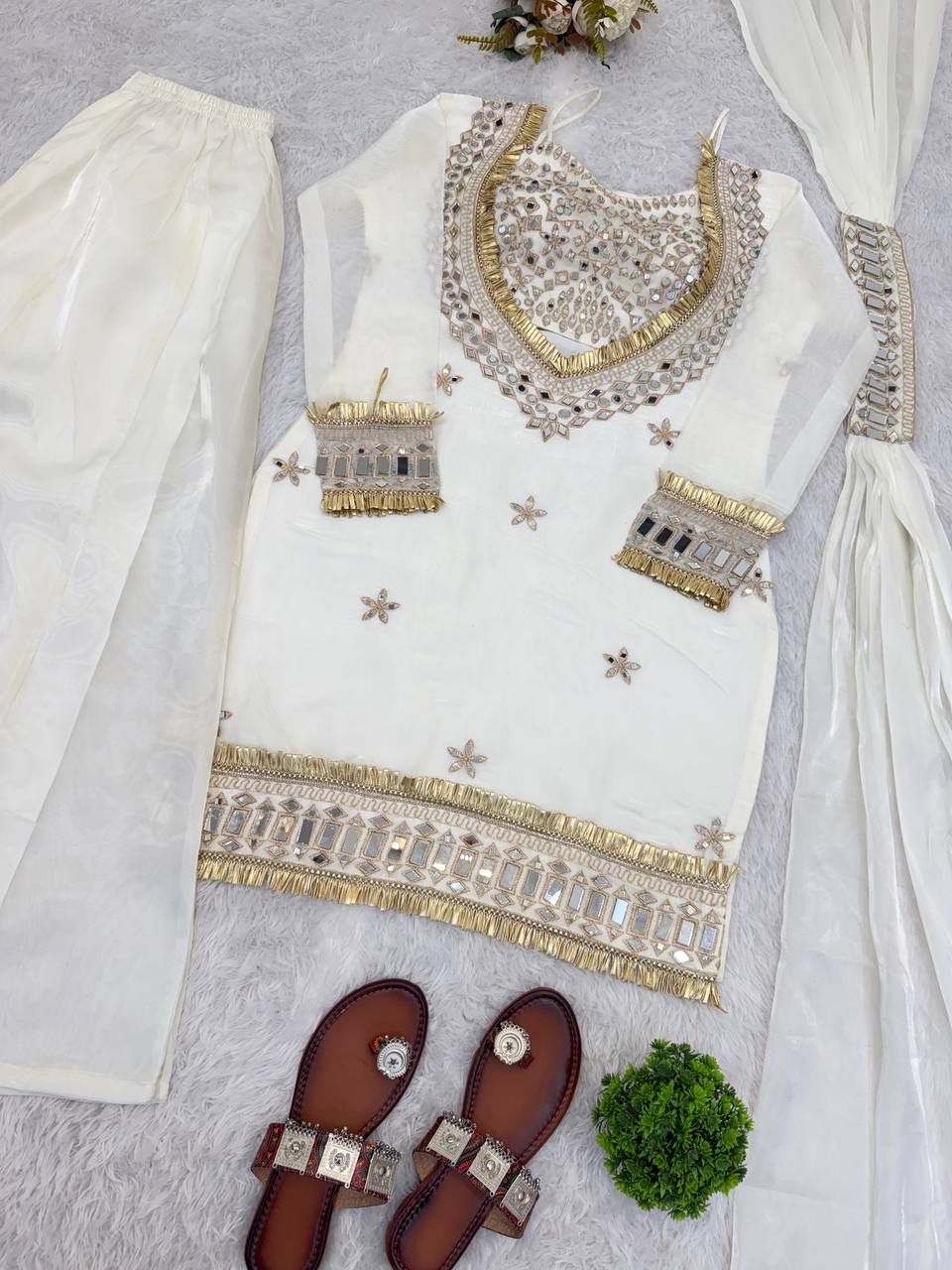 Designer ethnicwear top sharara pair - 5326